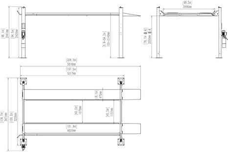 11, 000 lbs Four Post Parking Lift, 110V Heavy Duty 4 Post Lift, Suit - Image 5