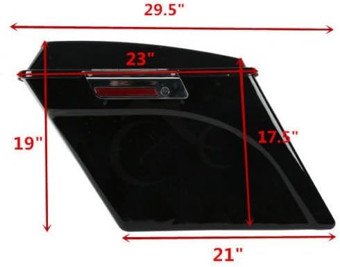 XFMT 5" Vivid Black Stretched Extended Hard Saddlebags Compatible - Image 5
