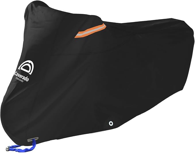 Motorcycle Cover Waterproof Outdoor 104 inches Length All Season Universal by COVERADOAUTO
