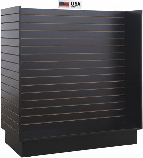 WISDOMFUR H-Unit Slatwall Gondola Display – 4 ft Black Freestanding Retail - Image 2