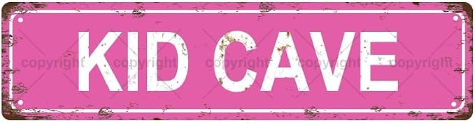 KID CAVE Space Vintage Metal Tin Street Sign Bar Cafe Garage Cave Home Room by Unknown
