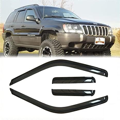 Side Window Deflector Visor Rain Guard, Outside Mount Tape-on Shatterproof Dark - Image 2