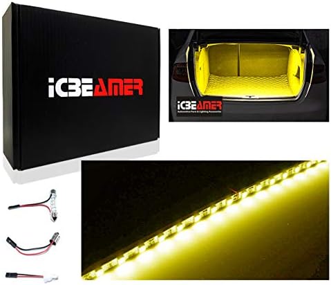 ICBEAMER 12" Amber Yellow 18SMD 2835 LED Strip Light Universal Fit Car Trunk - Image 6
