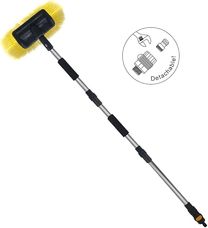 SENGO Car Wash Brush with Long Handle 12'' Lock Soft Bristle Brush car Scrub - Image 6