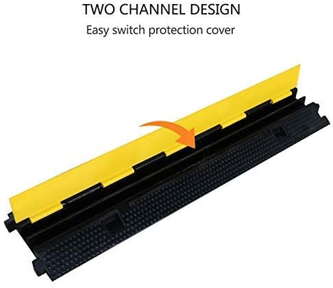 5 Pack Rubber Cable Ramp Hose Cable Protector Ramp 2 Channel 22000Lbs Load - Image 6