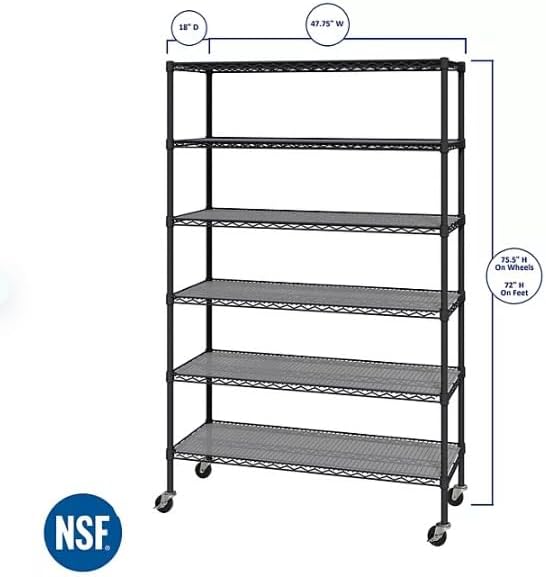 Organize in Style with The Members Mark 6-Tier NSF Heavy Duty Wire Shelving - Image 3