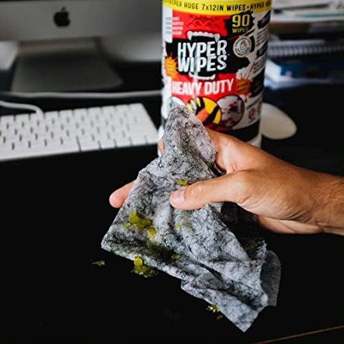 Hyper Wipes, 6 Pack Heavy Duty Hand & Tool Cleaning Wipes, Degreasing, All - Image 4