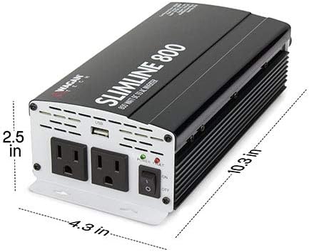Wagan EL3718 800W Slim Line AC to DC Power Inverter 800W TrueRated Continuous - Image 3