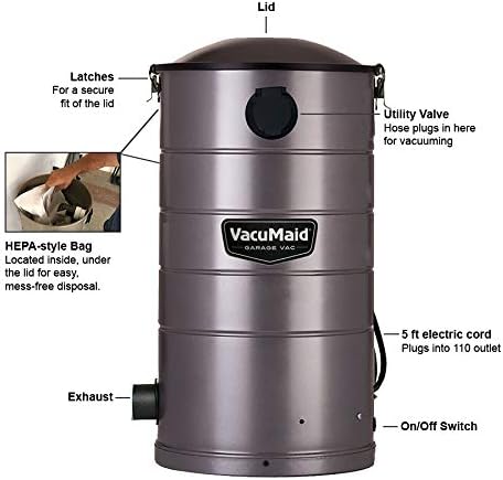 VacuMaid GV30PRO Wall Mounted Garage and Car Shop Vacuum Cleaner - Image 7