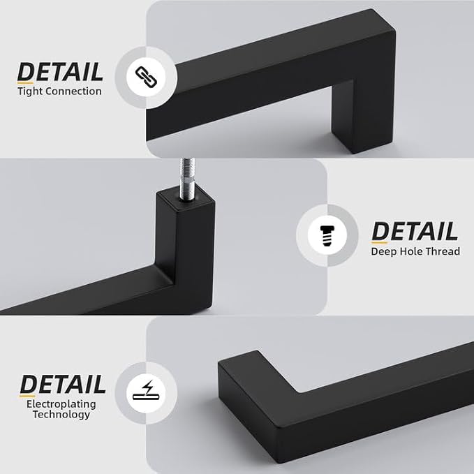 goldenwarm 150 Pack 12 3/5 Inch Black Cabinet Handles Matte Black Drawer Pulls - Image 4