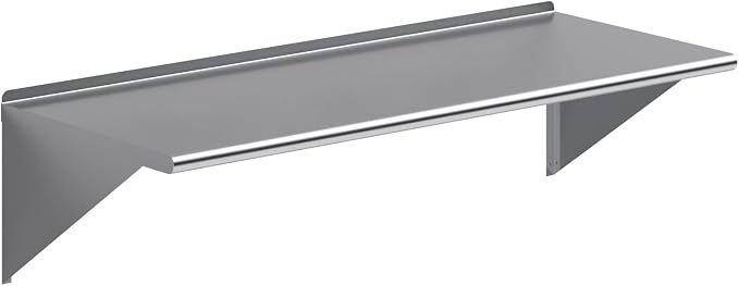 AmGood 60" Long X 24" Deep Stainless Steel Wall Shelf | NSF Certified | by AmGood