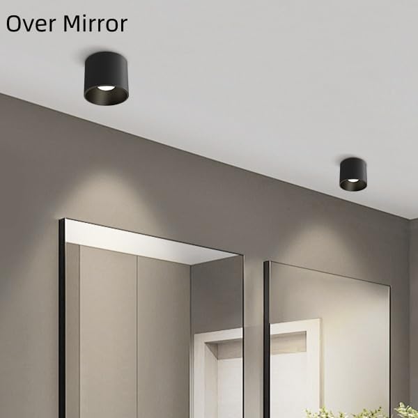 Modern Ceiling Light Fixture, Dimmable Flush Mount 4.72'' Black Cylinder - Image 7
