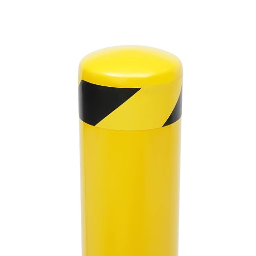 Safety Bollard Post 48'' Height Bollard Post Yellow Steel Pipe Parking Barrier - Image 5