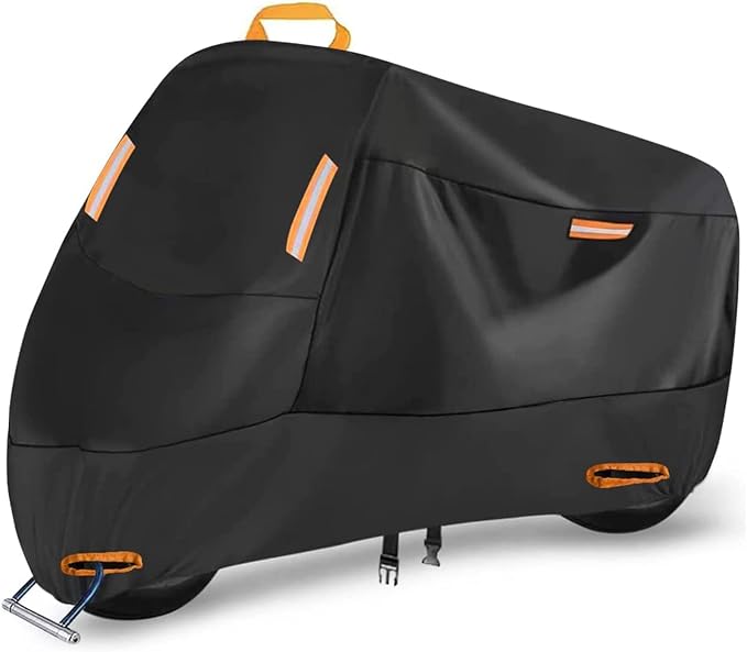 300D Heavy Duty Motorcycle Cover, SECELES All Season Durable Waterproof Outdoor by SECELES