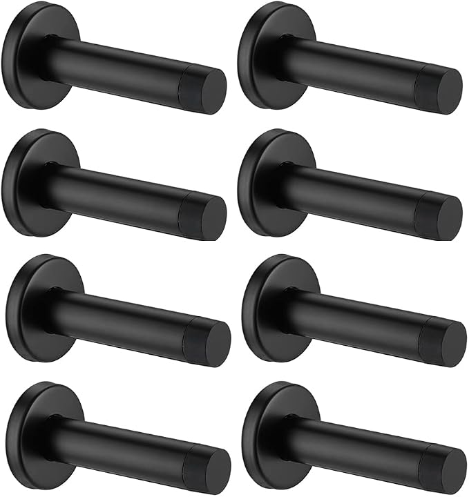 JQK Door Stopper Black, 304 Stainless Steel Thicken 1mm Sound Dampening Door by Homeimprovement