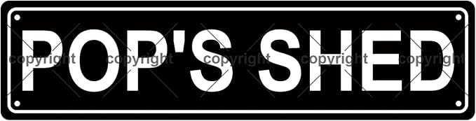 POP'S SHED Space Metal Tin Street Sign Bar Cafe Garage Cave Home Room Wall by Unknown