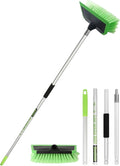 2 in 1 Car Wash Brush with Squeegee PBT Soft Bristle Truck Scrub Detail Brush by Jisejima