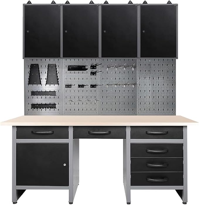 Steel Garage Workbench Organizer Set System by JZD