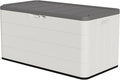 Premium Pro Edition 100 Gallon Lockable Resin Deck Box, Waterproof & by Home