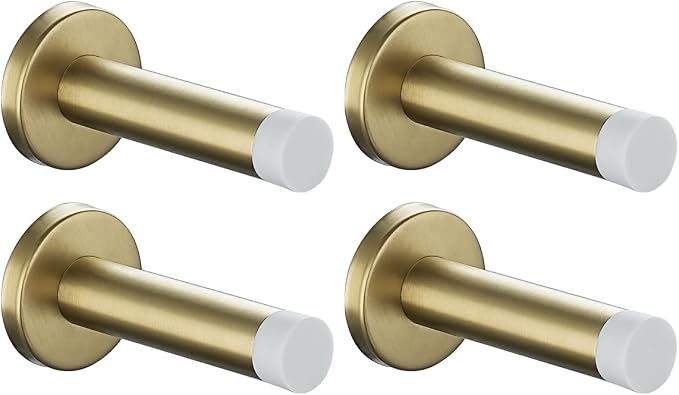 JQK Door Stopper Gold, 304 Stainless Steel Thicken 1mm Sound Dampening Door by Homeimprovement