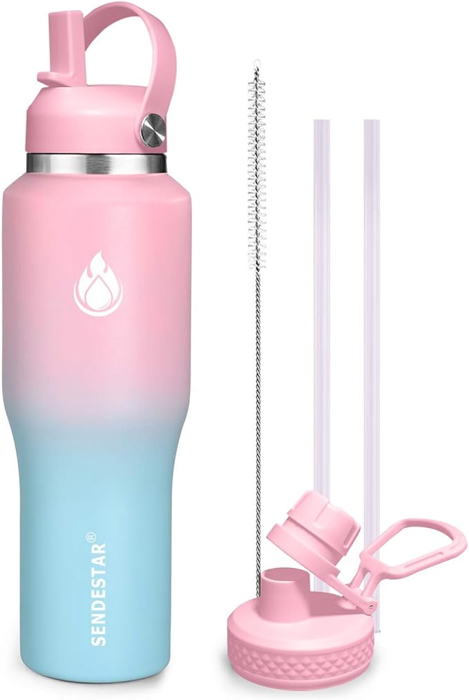 SENDESTAR 40oz Stainless Steel Water Bottle, Double Wall Vacuum Insulated Bottle by Sendestar