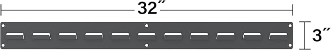 Akro-Mils 30632 Heavy Duty Wall Mount Garage Storage Steel Louvered Rail | Wall - Image 3