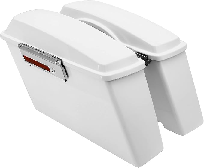 XFMT White Hard Saddlebags Saddle Bags Trunk W/Black Conversion Brackets - Image 2