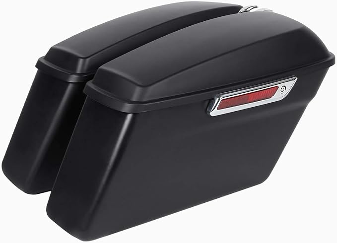 XFMT Matte Black Motorcycle Saddlebags Hard Saddle Bags W/Black Conversion - Image 4