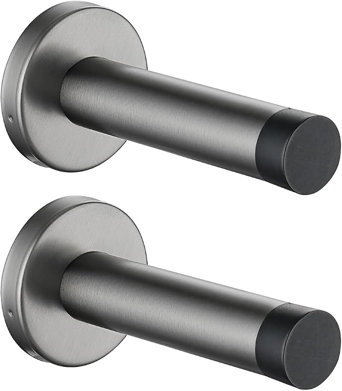 JQK Door Stopper, 304 Stainless Steel Thicken 1mm Sound Dampening Door Stop by Homeimprovement