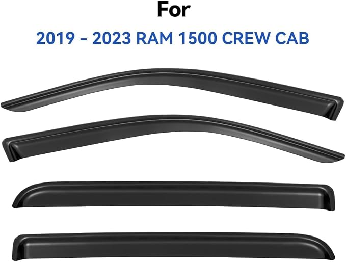 Window Visors Rain Guards for 2019-2025 Dodge Ram 1500 Crew Cab, Out-Channel - Image 4