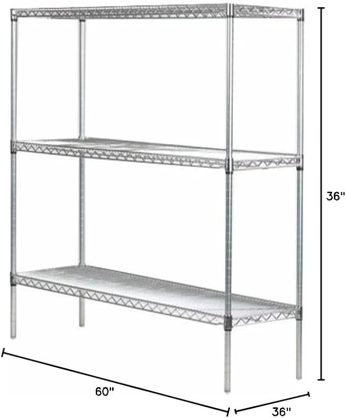 Omega 36" Deep x 60" Wide x 36" High 3 Tier Gray Starter Shelving Unit - Image 3