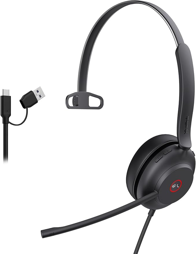 Yealink USB Wired Mono Headset, UH37 Computer Headset by RedefineYourWorkplace