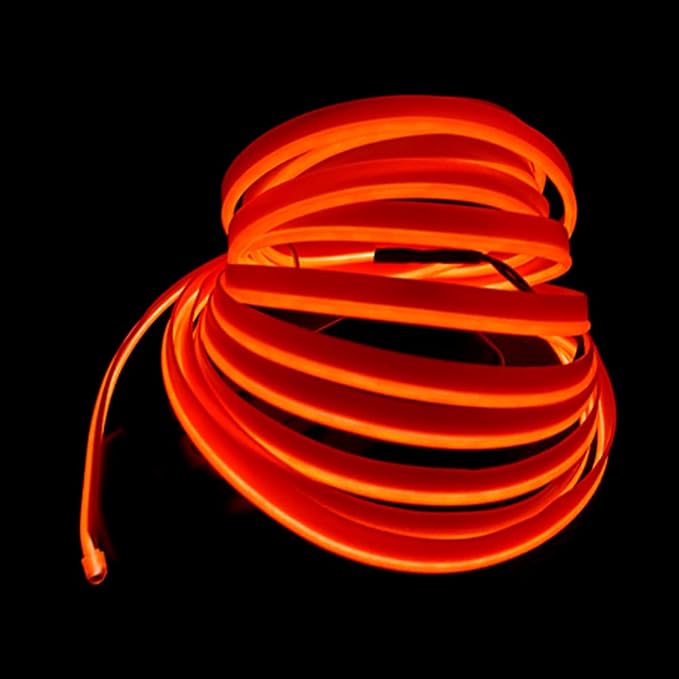 El Wire Orange Interior Car LED Strip Lights, 5M Neon Wire USB 5V - Image 3