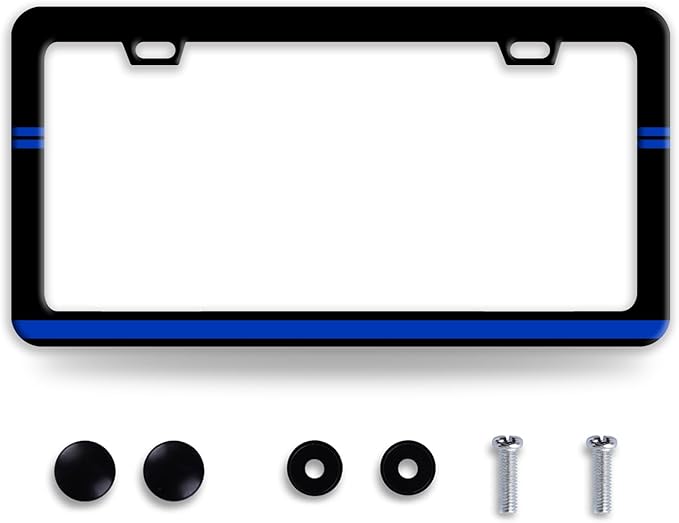 Thin Blue Line License Plate Frame Patriotic License Plate Frames Funny by BRAGHRTED