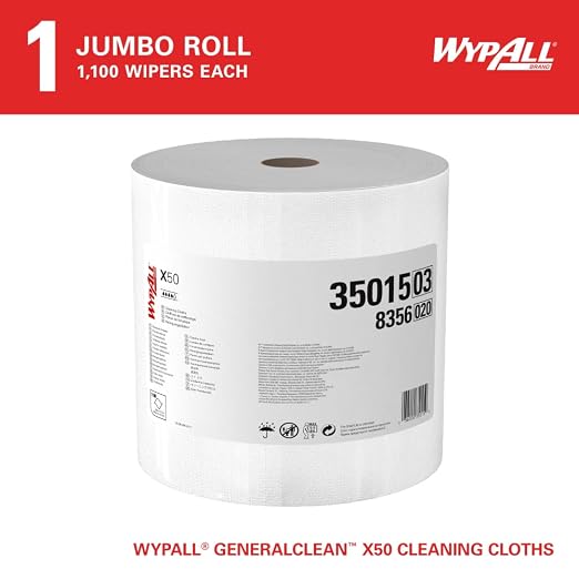 WypAll GeneralClean X50 Cloths Cleaning Wipes, Strong Towels - Image 2