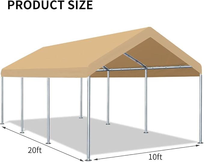 10'x20' Upgraded Carport Replacement Top Canopy Cover - Image 4