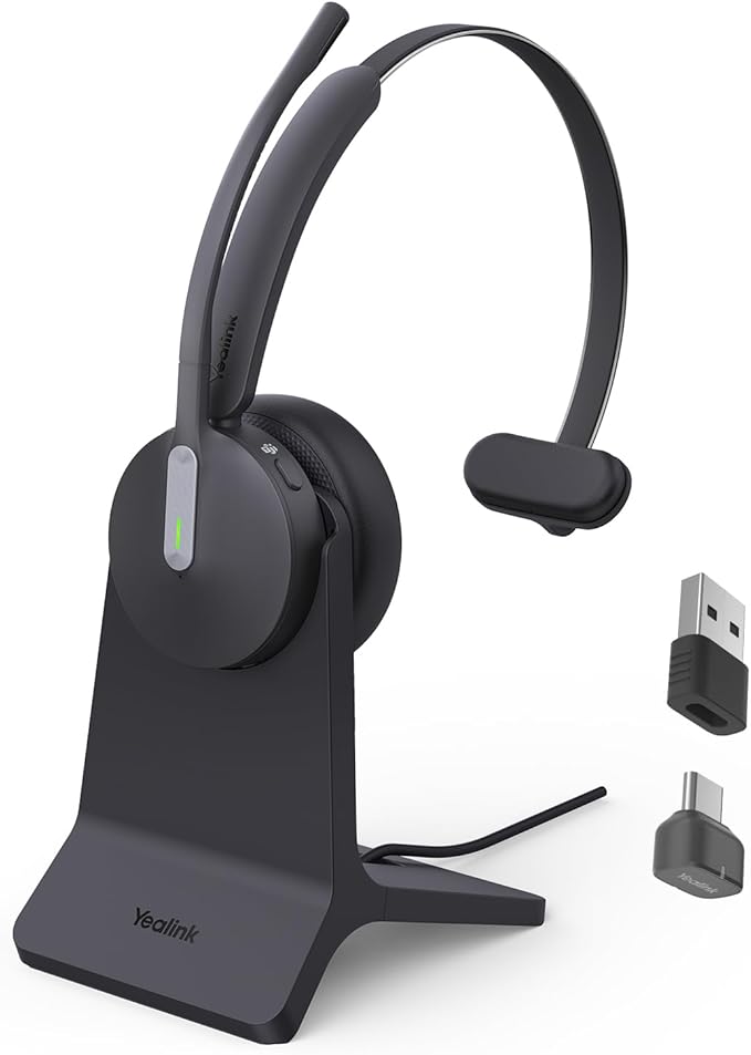 Yealink BH70 with Stand Wireless Bluetooth Headset with Microphone by RedefineYourWorkplace