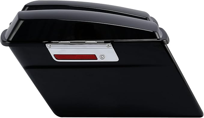 XFMT Vivid Black Hard Saddlebags Saddle Bags Trunk W/Chrome Conversion Brackets - Image 3