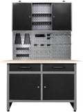 JZD Industrial Steel Garage Storage Cabinet System, Included Pegboard Wall by JZD