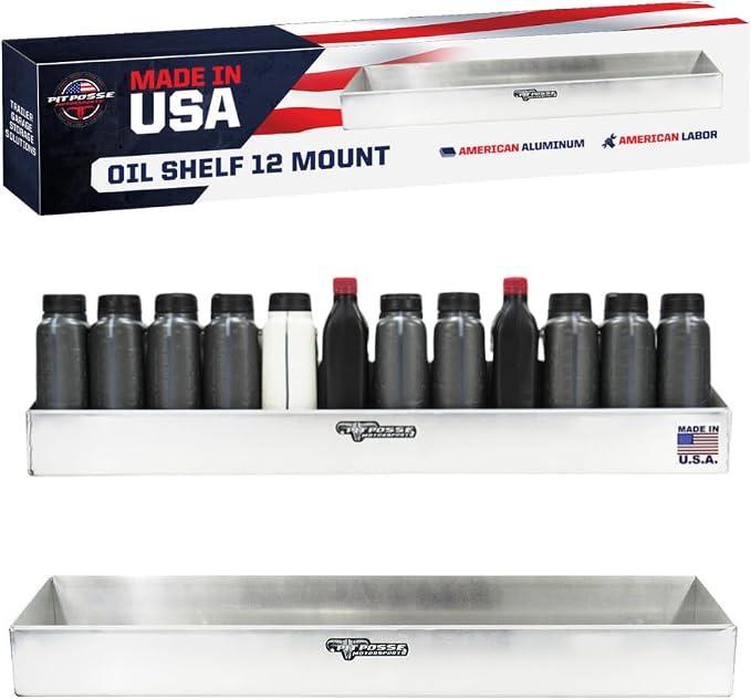 Pit Posse 443 Oil Shelf 12 Quart Bottle Holder Storage Organizer Caddy 32" by PITPOSSEMOTORSPORTS