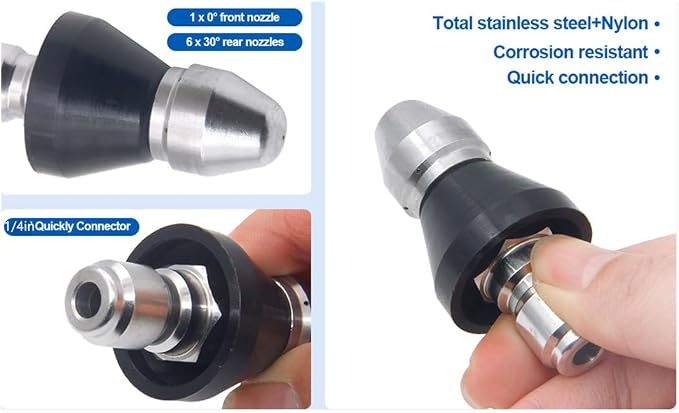 Pressure Washer Sewer Jetter Nozzle - Image 5