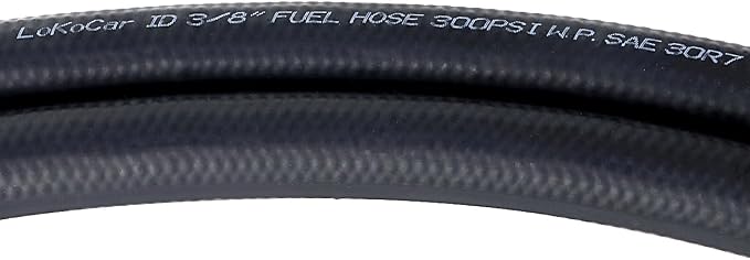 LokoCar Rubber Fuel Hose Line Push Lock 3/8" ID SAE 30R7 NBR 5ft 300PSI Black - Image 2