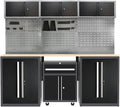 JZD Metal Garage Cabinet Set System, Included Rolling Chest, by JZD