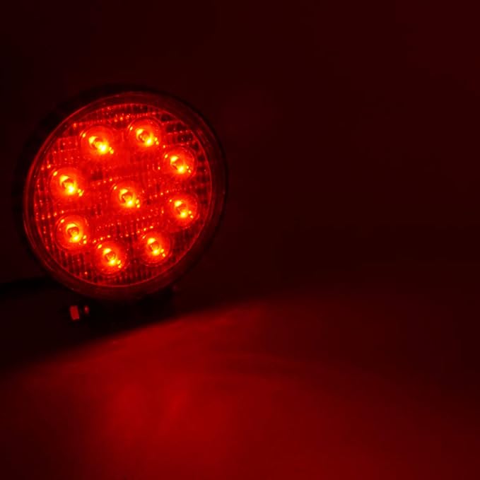 27W Spot Red Round Work LED Light Fog Offroad Off Road Lights Driving Lamp - Image 6