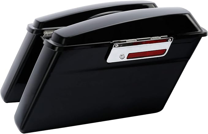 XFMT Matte Black Hard Saddlebags Saddle Bags Trunk W/Chrome Conversion Brackets - Image 2