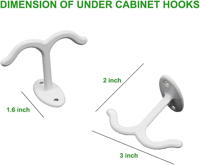 10 Pcs Zinc Alloy Ceiling Double Hook Cabinet Wardrobe Coat Towel Hat Hook - Image 2