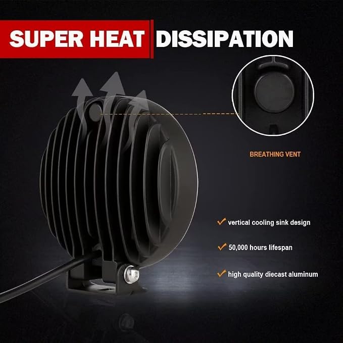 BIGLION.X 6-Inch Round LED Offroad Light 2pcs 210W 32000LM Super Bright Spot - Image 4