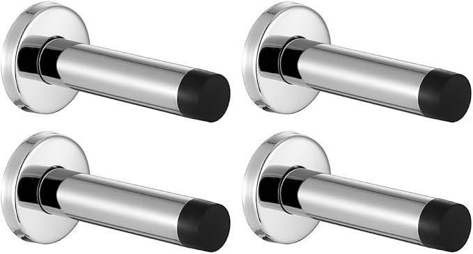 JQK Door Stopper Chrome, 304 Stainless Steel Thicken 1mm Sound Dampening Door by Homeimprovement