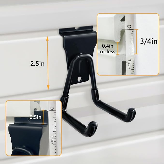 Slatwall Hooks Heavy Duty Slat Wall Accessories Garage Small U Hooks and Hangers - Image 6