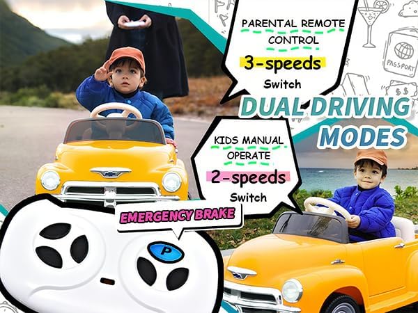 Joywhale 12V Kids Ride on Car Licensed Chevrolet 3100 Pickup Battery Powered - Image 4